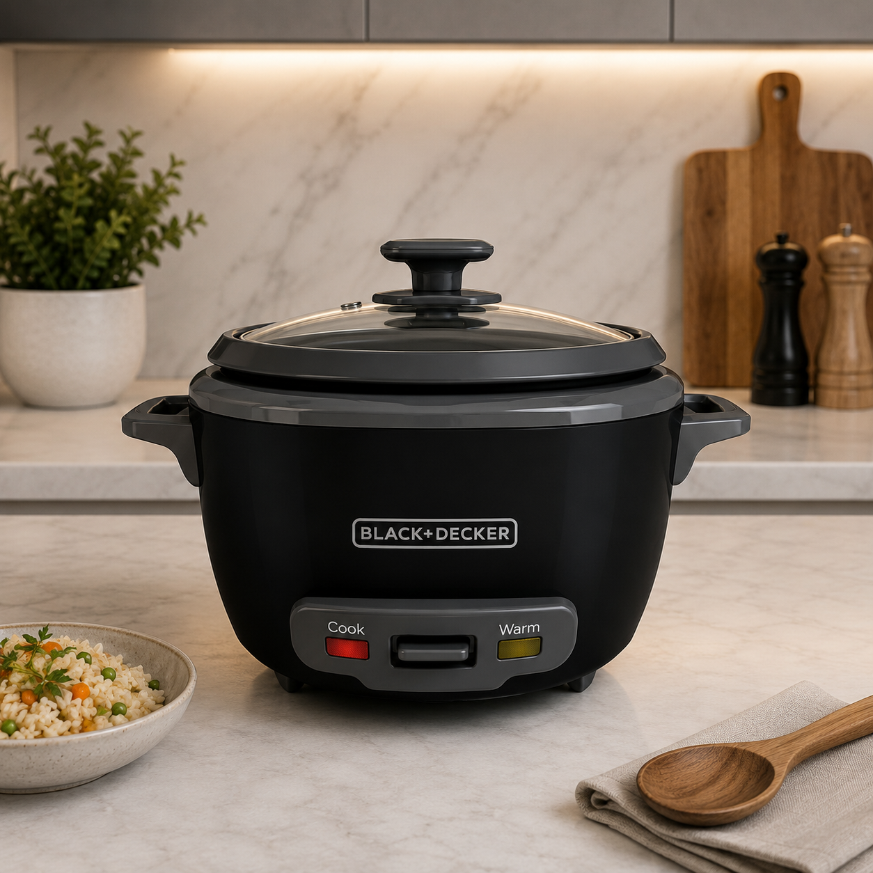 Olla Arrocera Black+Decker 7 Tazas 500W RC514B Negra