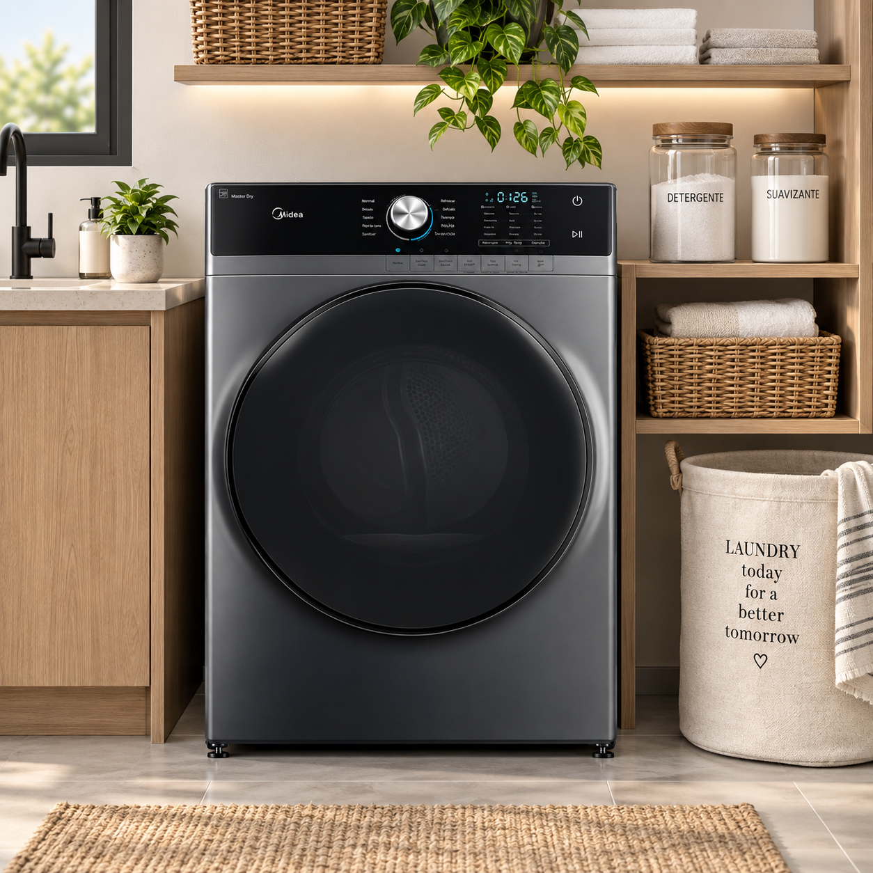 Secadora Midea Electrica Carga Frontal 21 kg MH04ED80/S-CA Plateado
