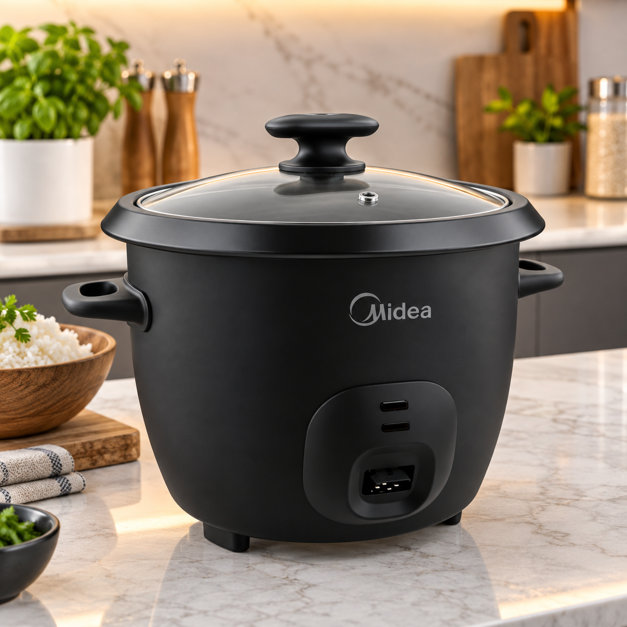 Olla Arrocera Midea 7 Tazas  MRCM250BAK Negra