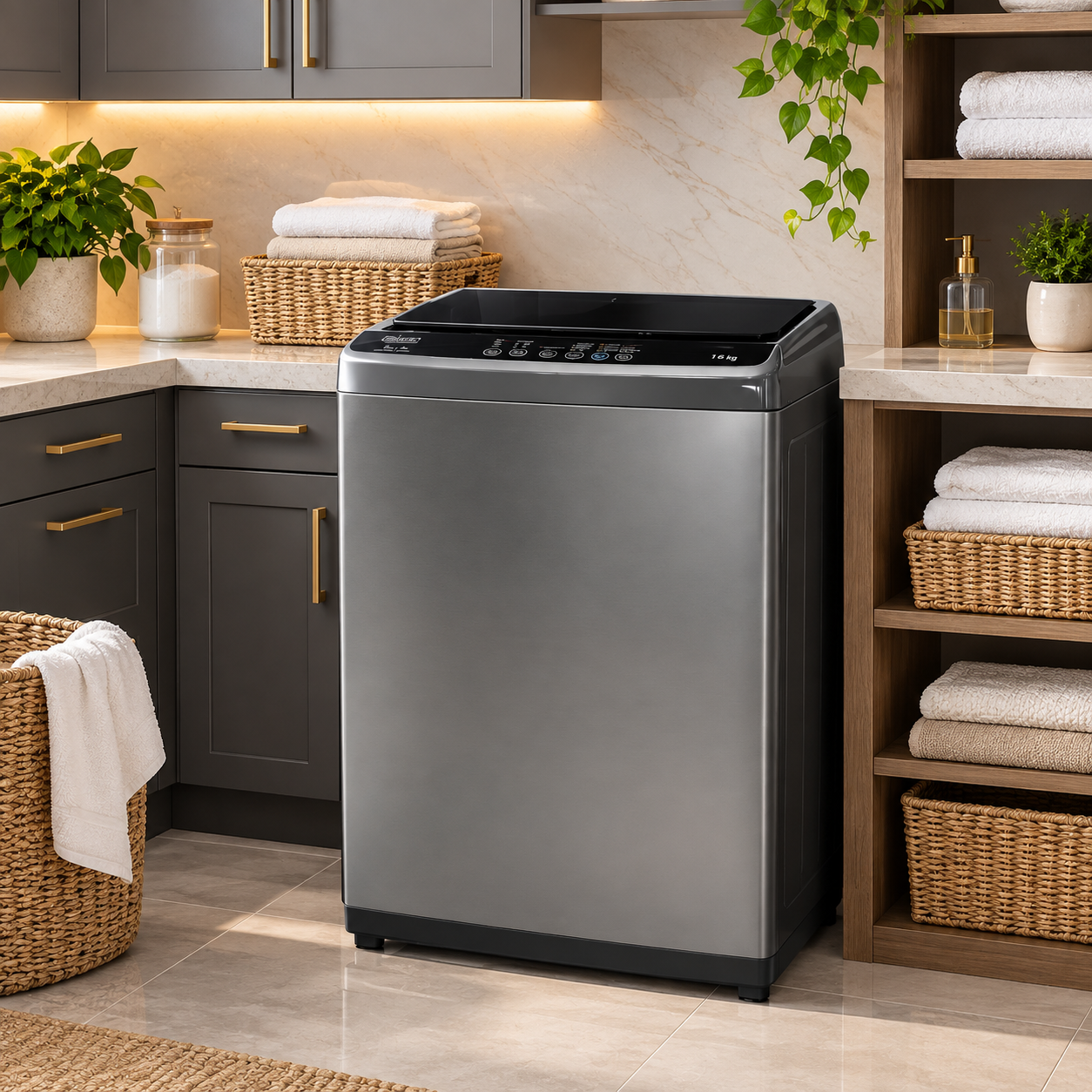 Lavadora Automática Black+Decker Carga Superior 11 Kg  BXWABH11TLS Silver