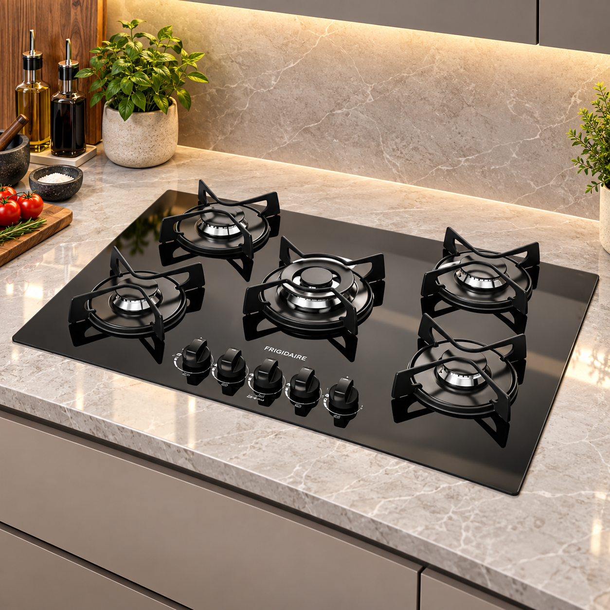 Plantilla de Gas Frigidaire Vidrio Templado  30" 5 Quemadores FTGC3050VB Negro