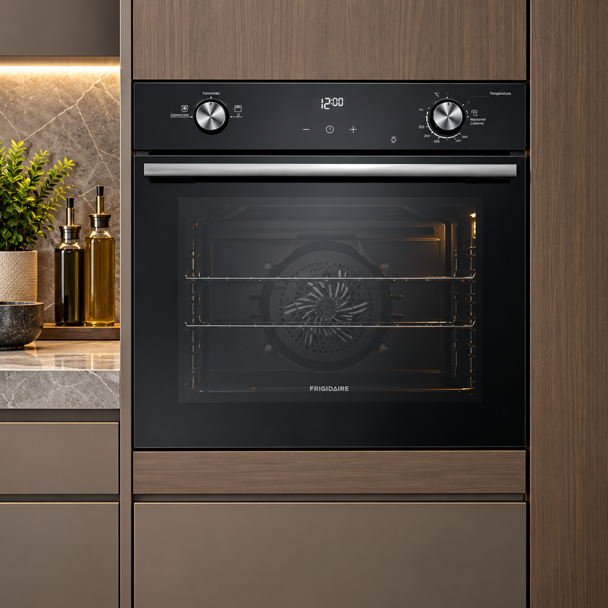 Horno a Gas Empotrable Frigidaire 24" Convección FOG2480MHB Negro