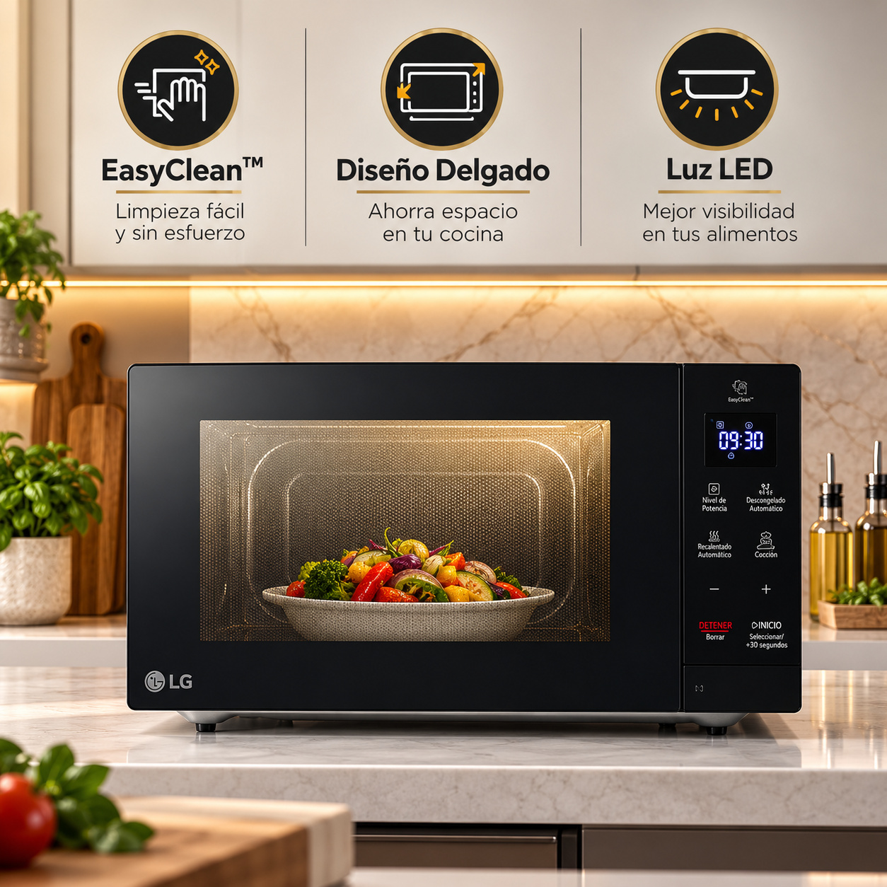 Horno Microondas LG NeoChef 1.1 Pies Cúbicos MS3032JAS Negro - imagen 13