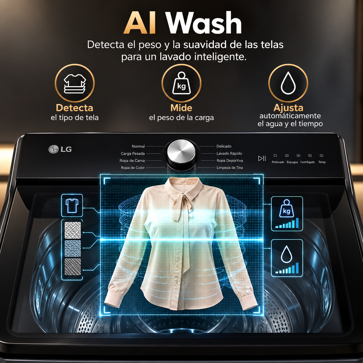 Lavadora Automática LG Carga Superior 23 kg WT23EGTX6 Gris - imagen 11
