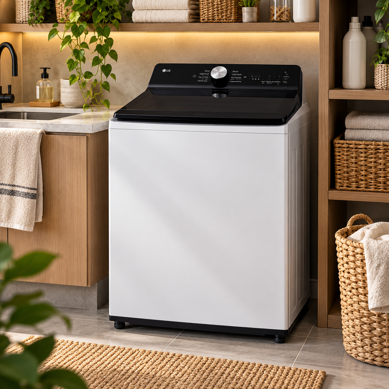 Lavadora Automática LG  Carga superior 23 kg  WT23EWTX6 Blanco