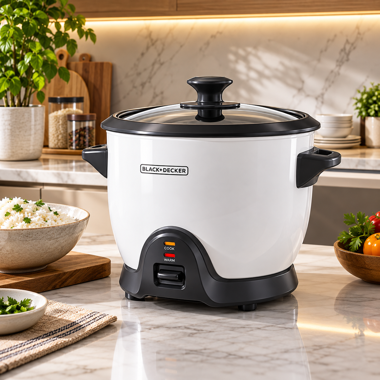 Olla Arrocera Black + Decker 28 Tazas  RC628W Blanco