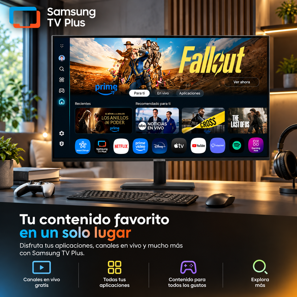 Monitor Samsung Smart M7 32 Pulgadas 4K UHD Smart TV Apps LS32FM700UNXZA - imagen 6