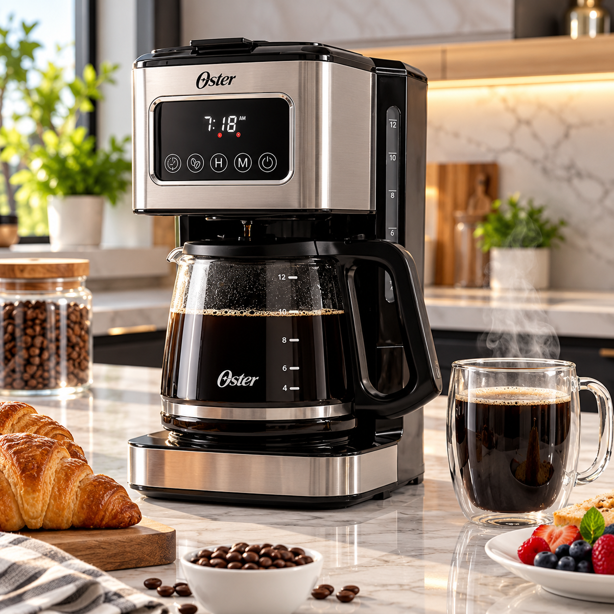 Coffee Maker  Programable Oster 12 Tazas Pantalla Tactil BVSTDC4403
