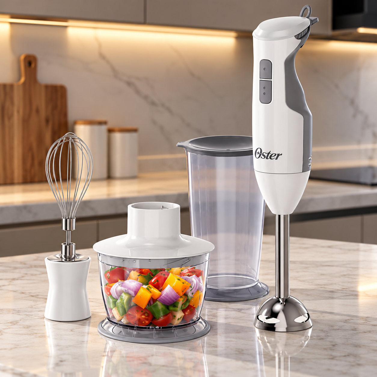Batidora de Inmersión Oster  2 Velocidades con Accesorios  FPSTHB2615W