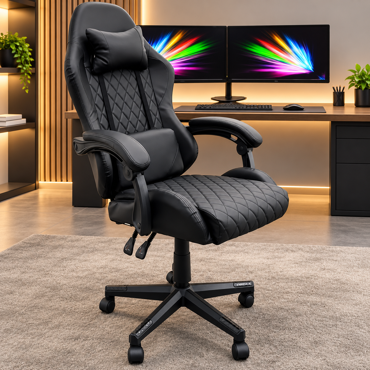 Silla Ejecutiva Gaming Tokoa Vinilo Ergonómica OS-2185 Negro