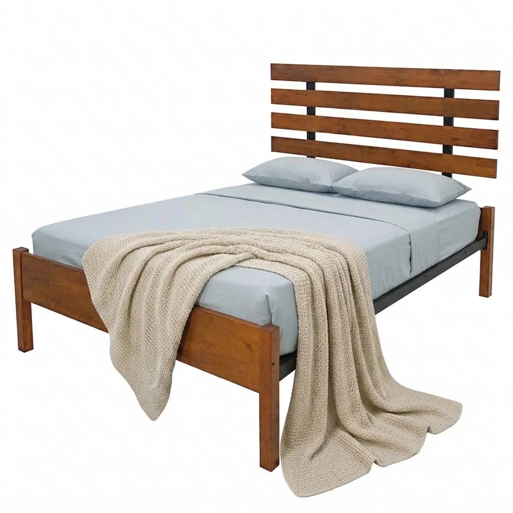 Cama Queen Tokoa de Metal con Respaldo de Madera CA-1710 - imagen 2