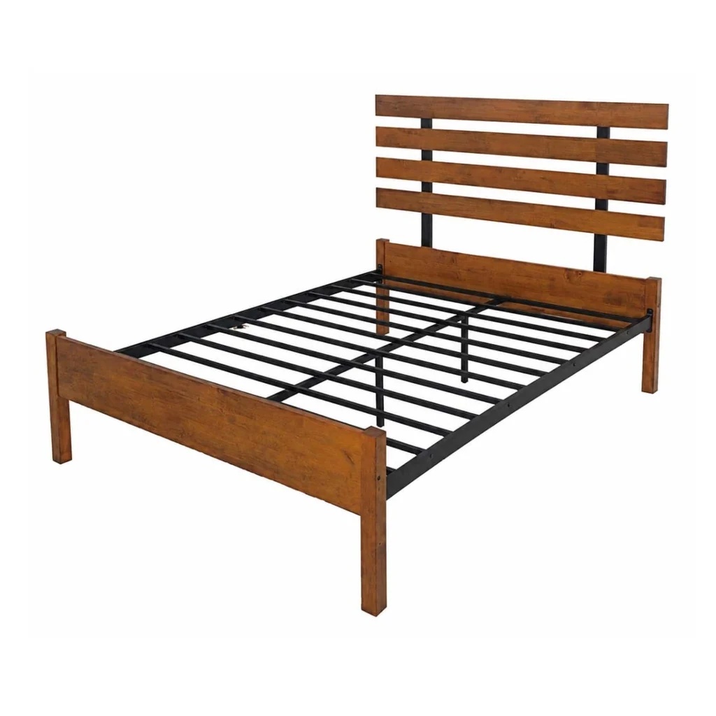 Cama Matrimonial Tokoa de Metal con Respaldo de Madera CA-1709 - imagen 2